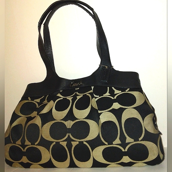 ★BEAUTIFUL!!★EUC COACH "Lexi" Large Signature Sateen 3 Section Interior Satchel - Picture 8 of 16